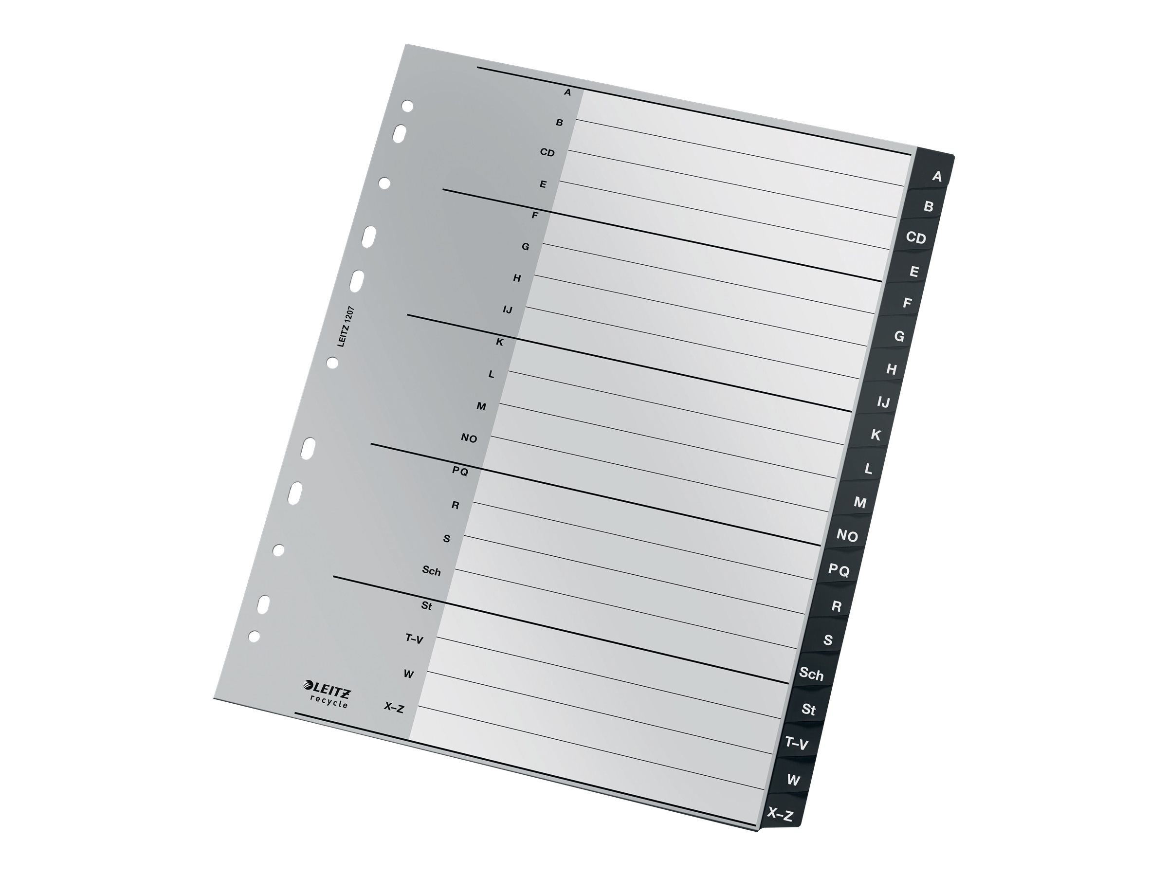 LEITZ Ordnerregister recycle 1207 Vollformat, ueberbreite A-Z schwarz 20-teilig, 1 Satz LEITZ Ordnerregister recycle 1207 Vollformat, ueberbreite A-Z schwarz 20-teilig, 1 Satz