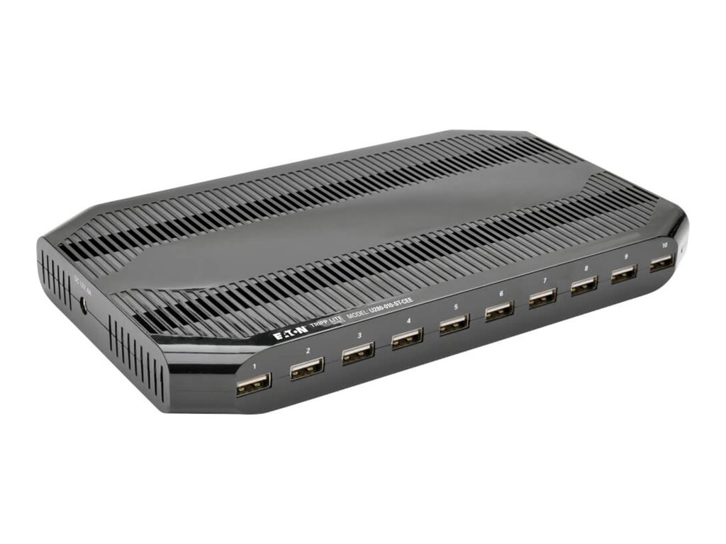 EATON TRIPPLITE 10Port USB Charging Station with Adjustable Storage 12V 8A 96W USB Charger Output Schuko Power Cord