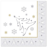 PAPSTAR Servietten X-Mas Elegance Weihnachtsbaum, silber 50 St. PAPSTAR Servietten X-Mas Elegance Weihnachtsbaum, silber 50 St.