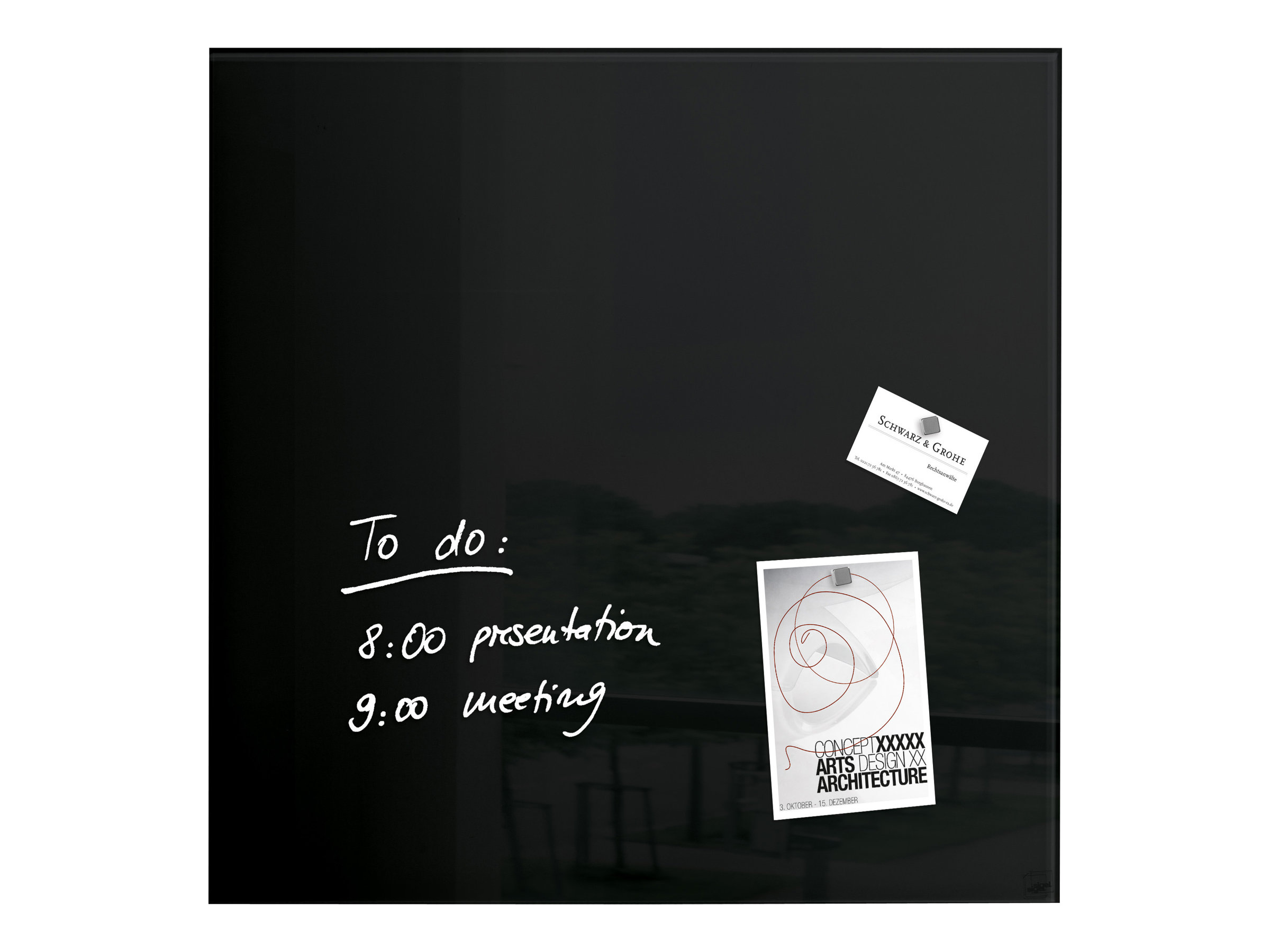 SIGEL GlasMagnettafel artverum 48,0 x 48,0 cm schwarz