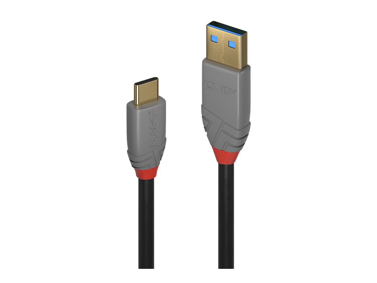 LINDY 2m USB 3.2 Typ A an C Kabel 5A PD Anthra Line LINDY 2m USB 3.2 Typ A an C Kabel 5A PD Anthra Line