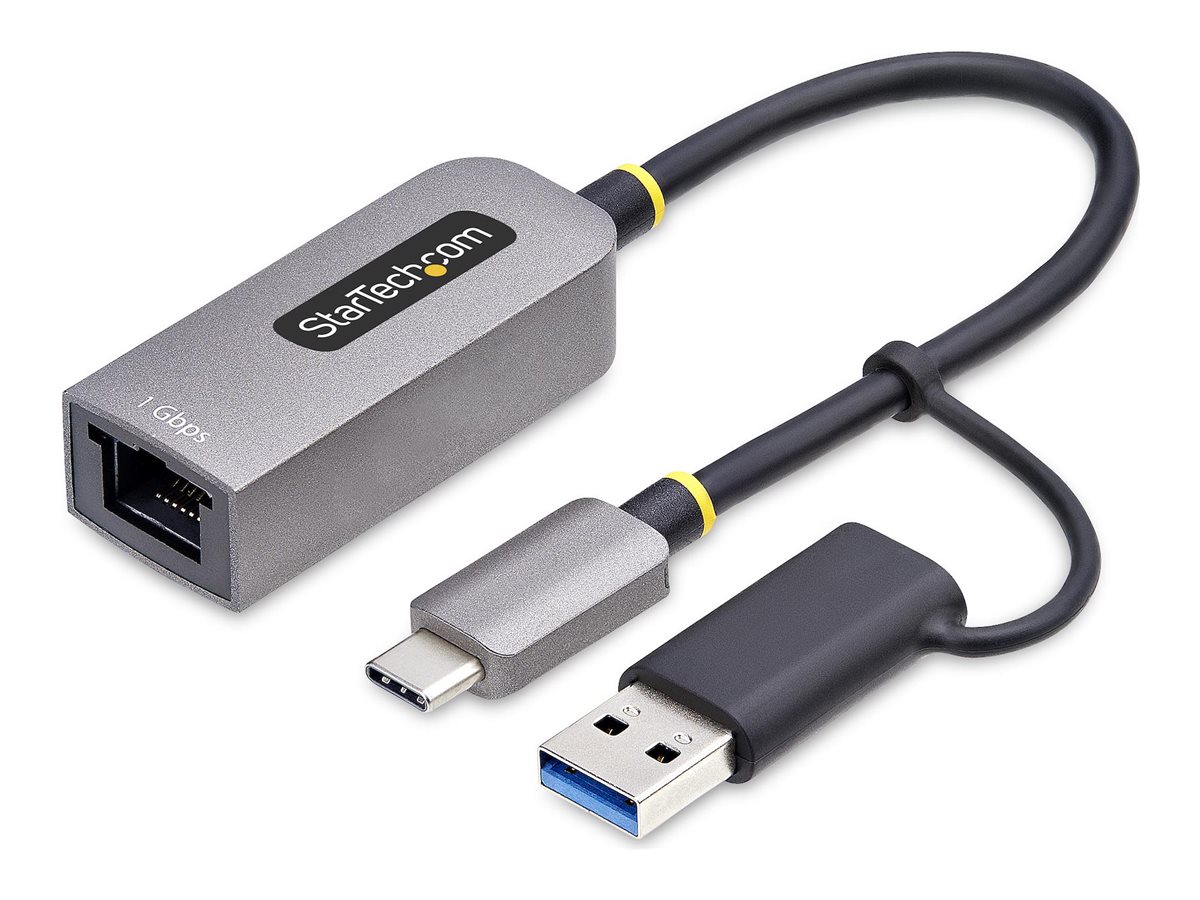 STARTECH.COM USB-C Ethernet Adapter mit USB-A Dongle 10/100/1000Mbps USB Gigabit Adapter 15cm Kabel USB Ethernet Adapter