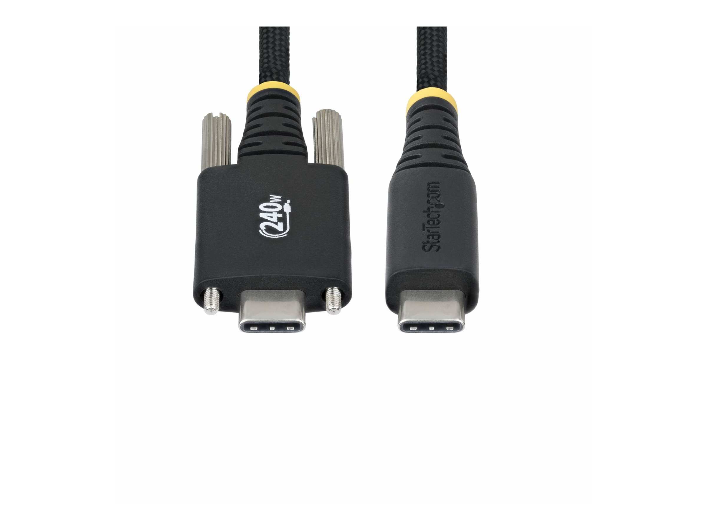 STARTECH.COM 2m USB-C-Ladekabel Schraubensicherung 240W 5A PD EPR Laptop-Ladekabel Nylon Geflochten USB-IF zertifiziert