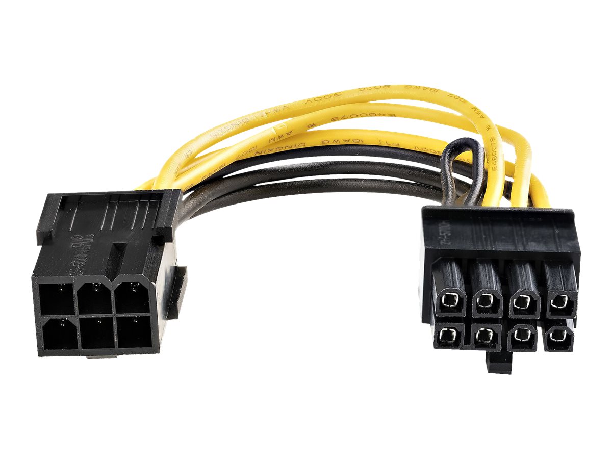 STARTECH.COM PCI Express 6 Pin auf 8 Pin Adapterkabel - Schwarz
