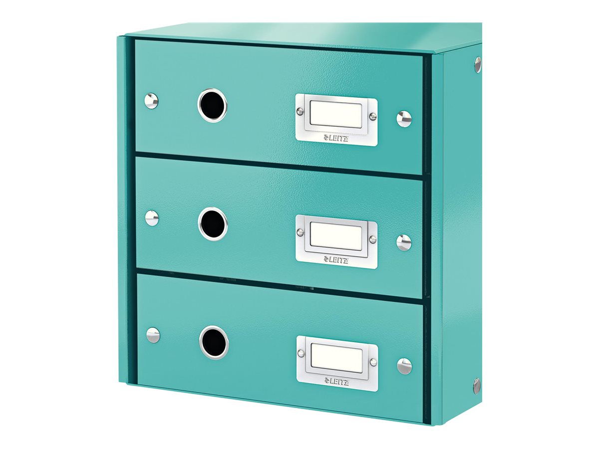 LEITZ Schubladenbox Click & Store  eisblau 60480051, DIN A4 mit 3 Schubladen