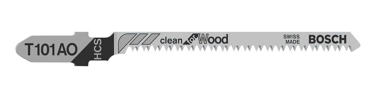 Bosch Clean for Wood T 101 AO Stichsägeblatt für Sperrholz, Weichholz