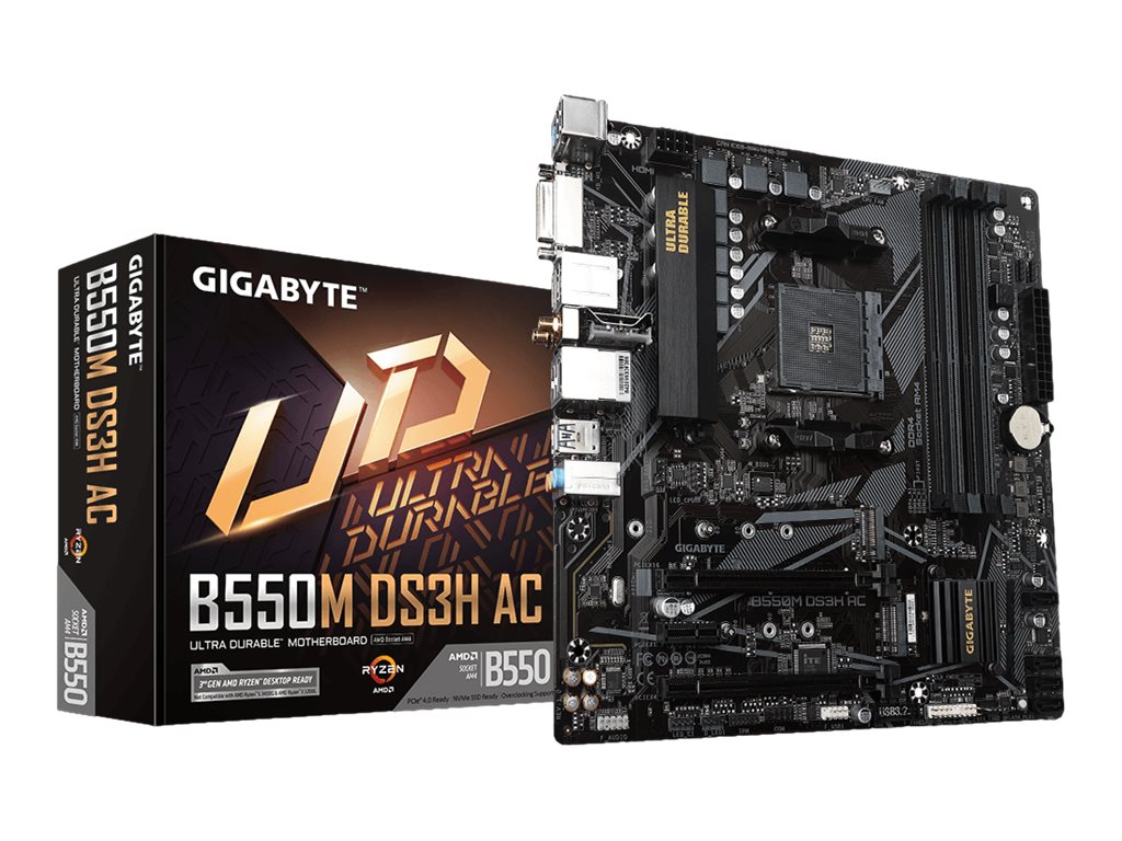 GIGABYTE B550M DS3H AC AM4 4xDDR4 4xSATA 2xM.2 1xHDMI 1xDVI