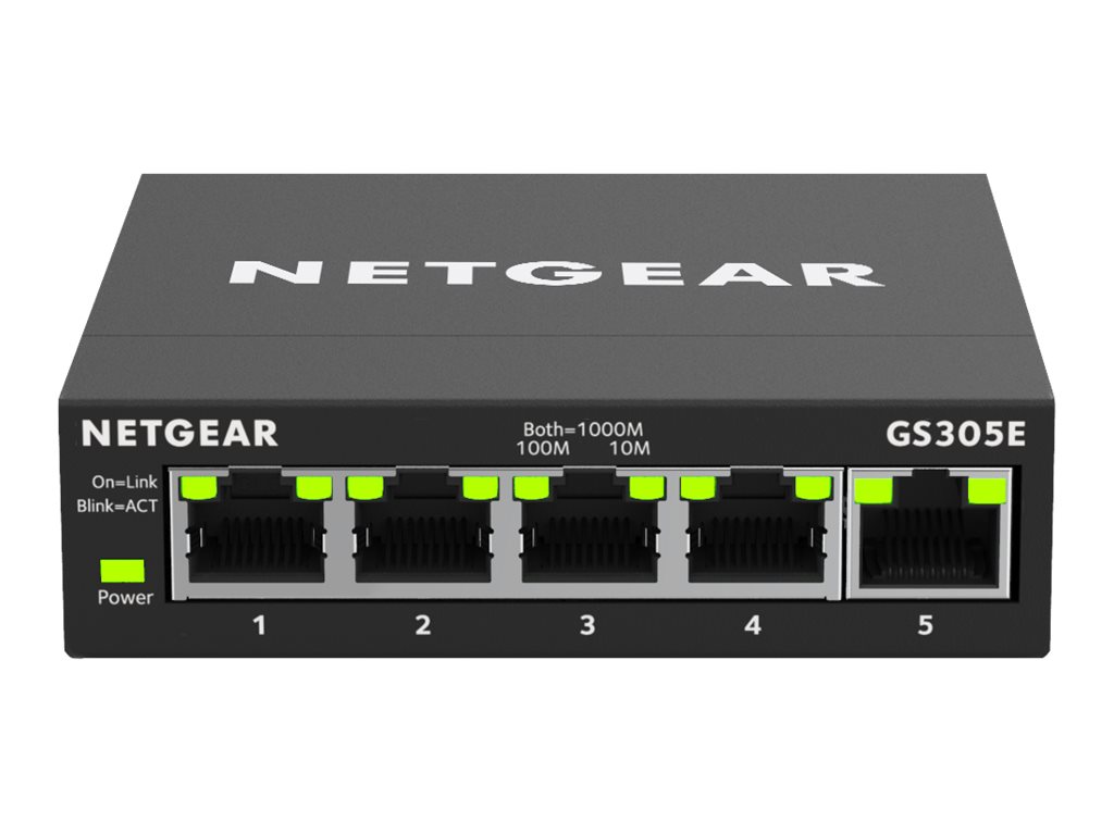 NETGEAR 5-Port Gigabit Ethernet Smart Managed Plus Switch für SMB Metallgehäuse Desktop lüfterlos