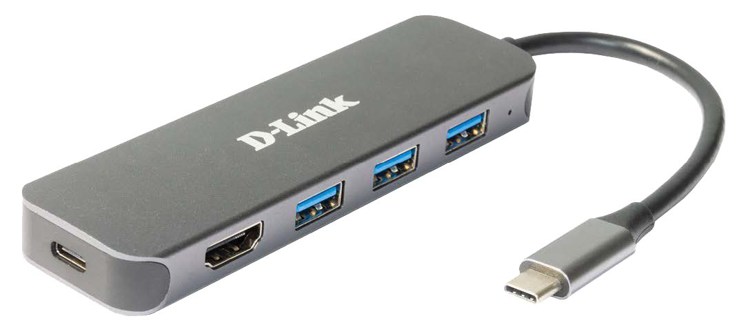 DLINK DUB2333 5in1 USBC Hub mit HDMIPower Delivery 3x USBA 30 SuperSpeed 1x HDMI 1x USBC Thunderbolt 3 60W