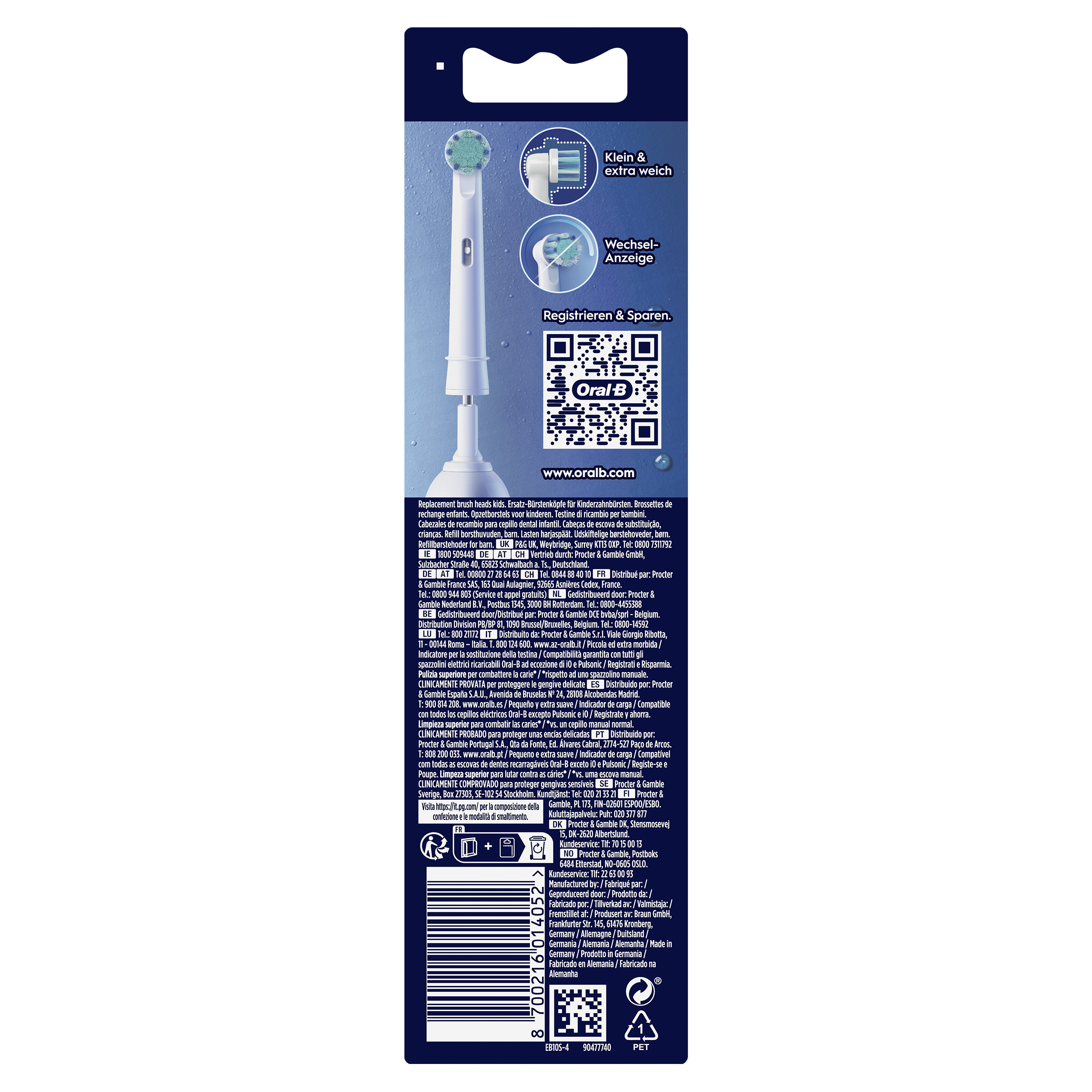 4 OralB PRO KIDS 3 SPIDERMAN Zahnbuerstenaufsaetze