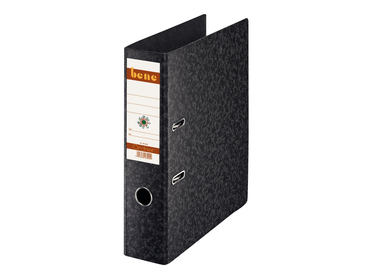 bene Hartpappe Ordner schwarz marmoriert Karton 8,0 cm DIN A4, 1 St