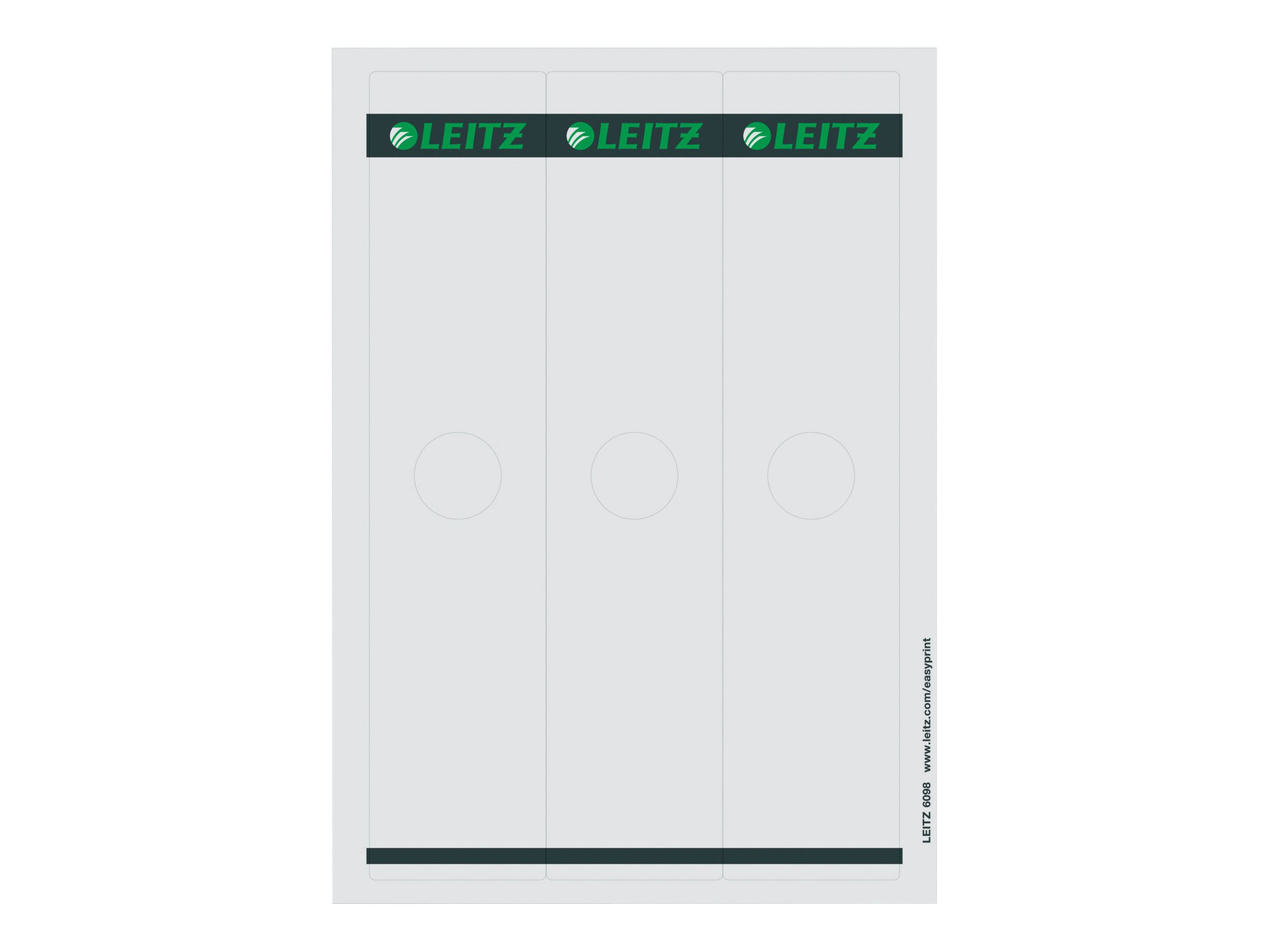 75 LEITZ Ordneretiketten grau fuer 8,0 cm Rueckenbreite 75 LEITZ Ordneretiketten grau fuer 8,0 cm Rueckenbreite