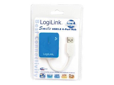 LogiLink USB-HUB Smile 4-Port o. NT blau