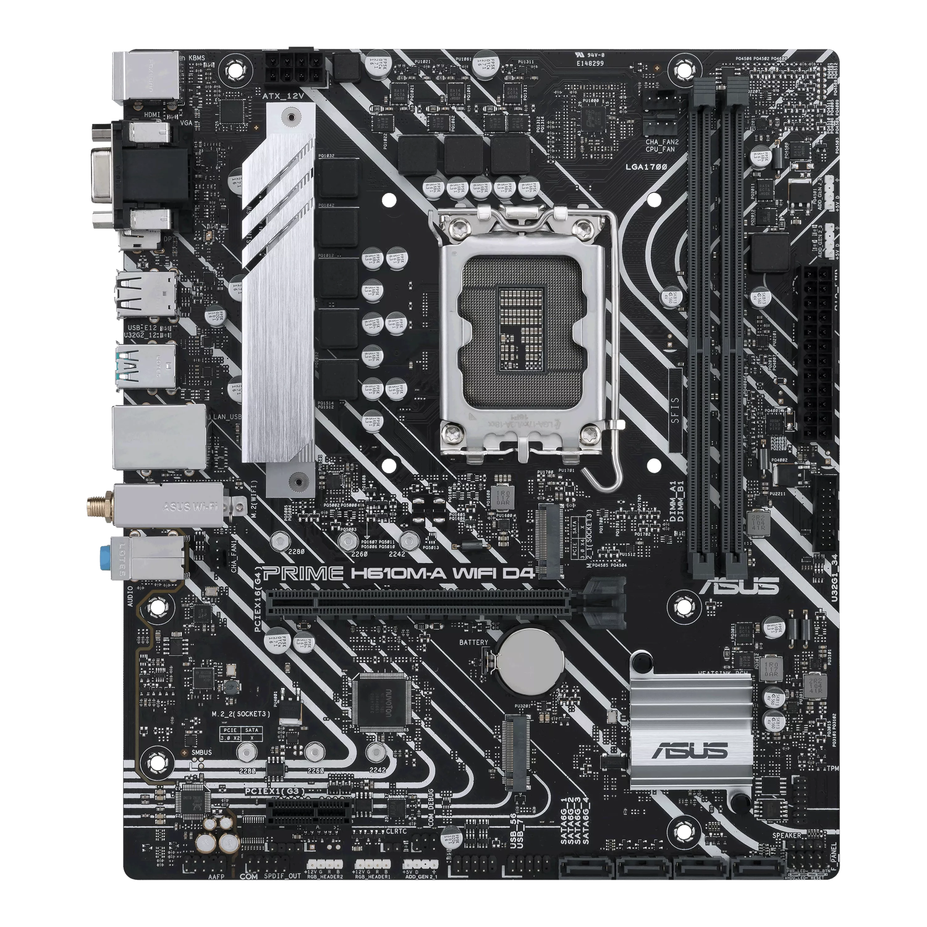 ASUS PRIME H610MA WIFI D4 Intel H610 LGA 1700 2DDR4 1xPCIe 40 x16 2xM2 4xSATA 6Gbs 4xUSB 32 microATX MB