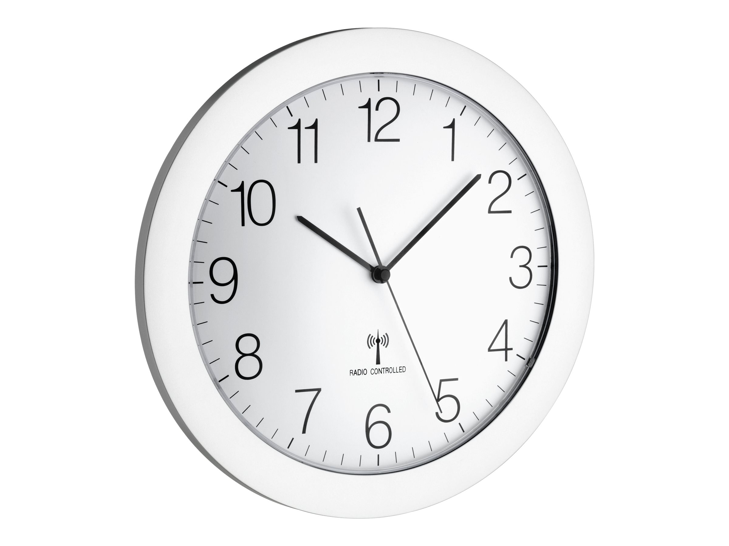 TFA® Funkwanduhr 60.3512.02 weià silber Kunststoff, à 30,2 cm TFA® Funkwanduhr 60.3512.02 weià silber Kunststoff, à 30,2 cm