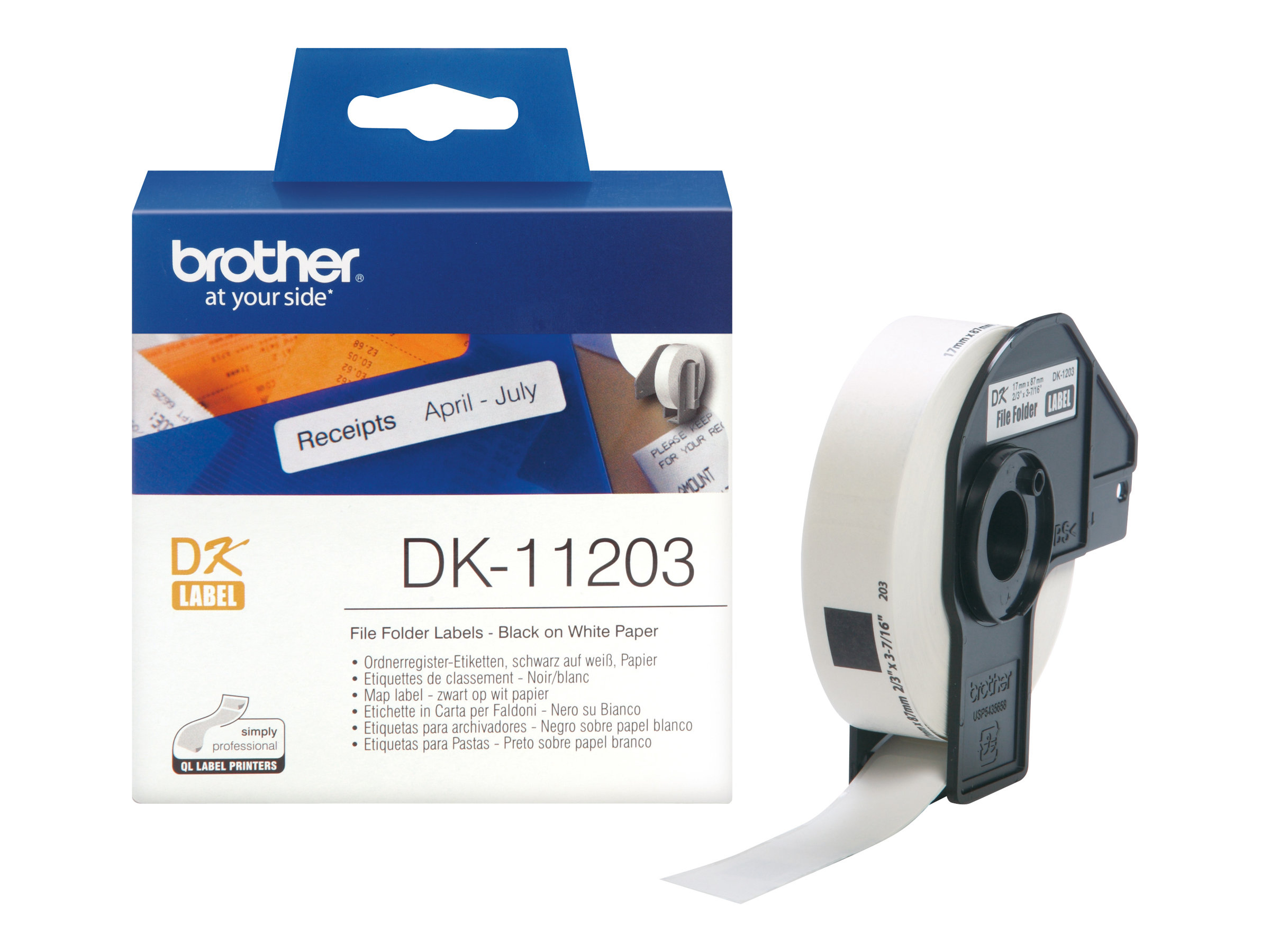 Brother Aktenetiketten P-Touch DK-11203 - 300 Stck. - 17 mm x 87 mm
