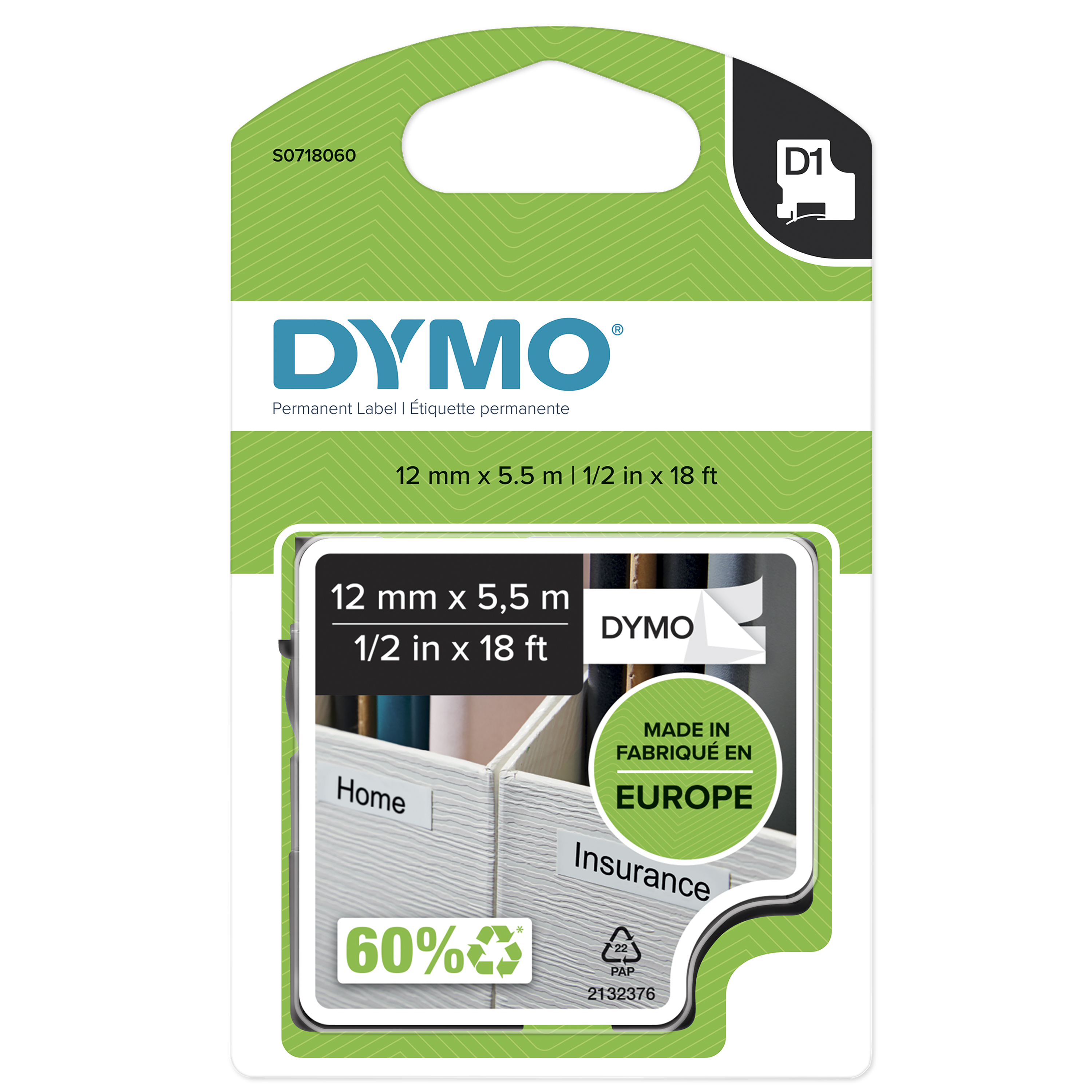 S0718060 DYMO D1 Schriftband 12mm