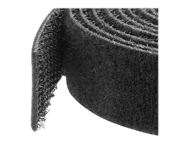 STARTECH.COM Hook-and-Loop Cable Management Tie - 100 ft. Bulk Roll - Black - Cut-to-Size Cable Wrap / Straps