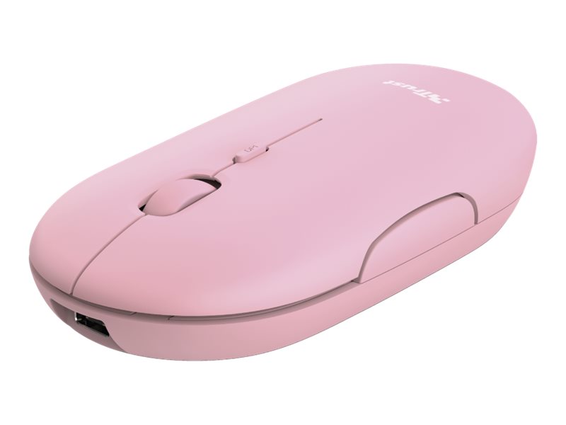24125 TRUST Puck Funkmaus aufladbar rosa