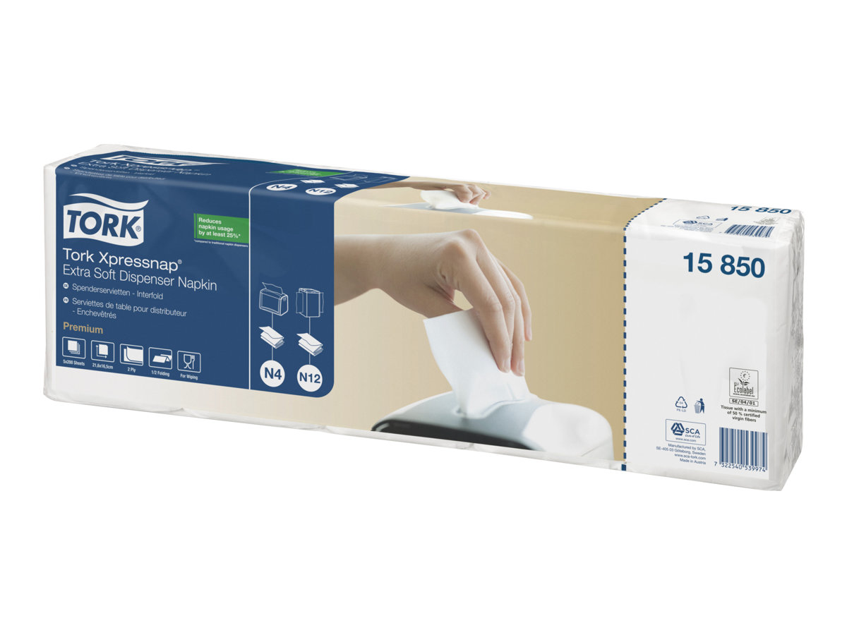 TORK Servietten Xpressnap Extra Soft weiss 2lagig 16,5 x 21,3 cm, 1000 St