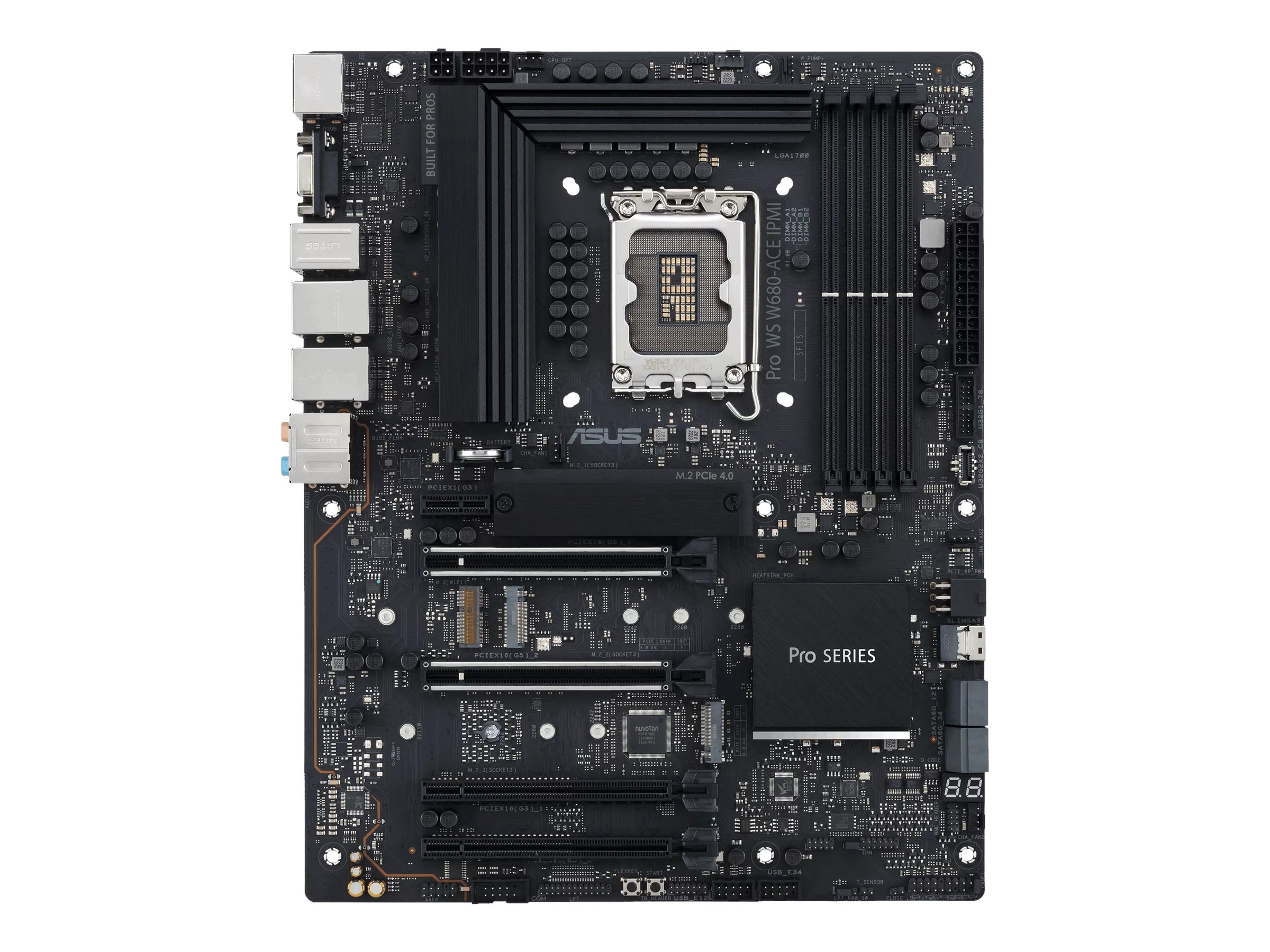 ASUS PRO WS W680ACE IPMI LGA1700 ATX motherboard 4xDDR5 8xSATA DisplayPort 14 DSub HDMI 21