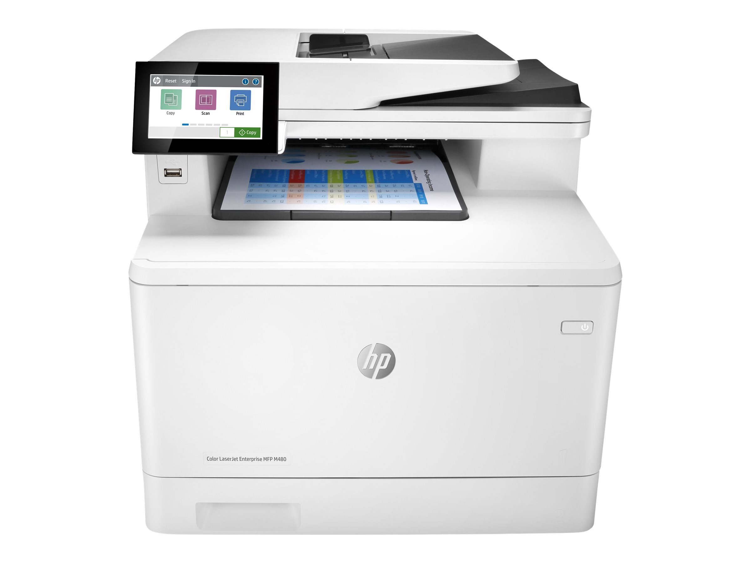 HP Color LaserJet Enterprise M480f 4 in 1 FarblaserMultifunktionsdrucker weiss