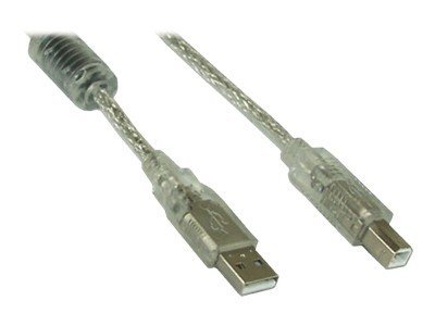 INLINE USB 20 Kabel A an B transparent mit Ferritkern 3m