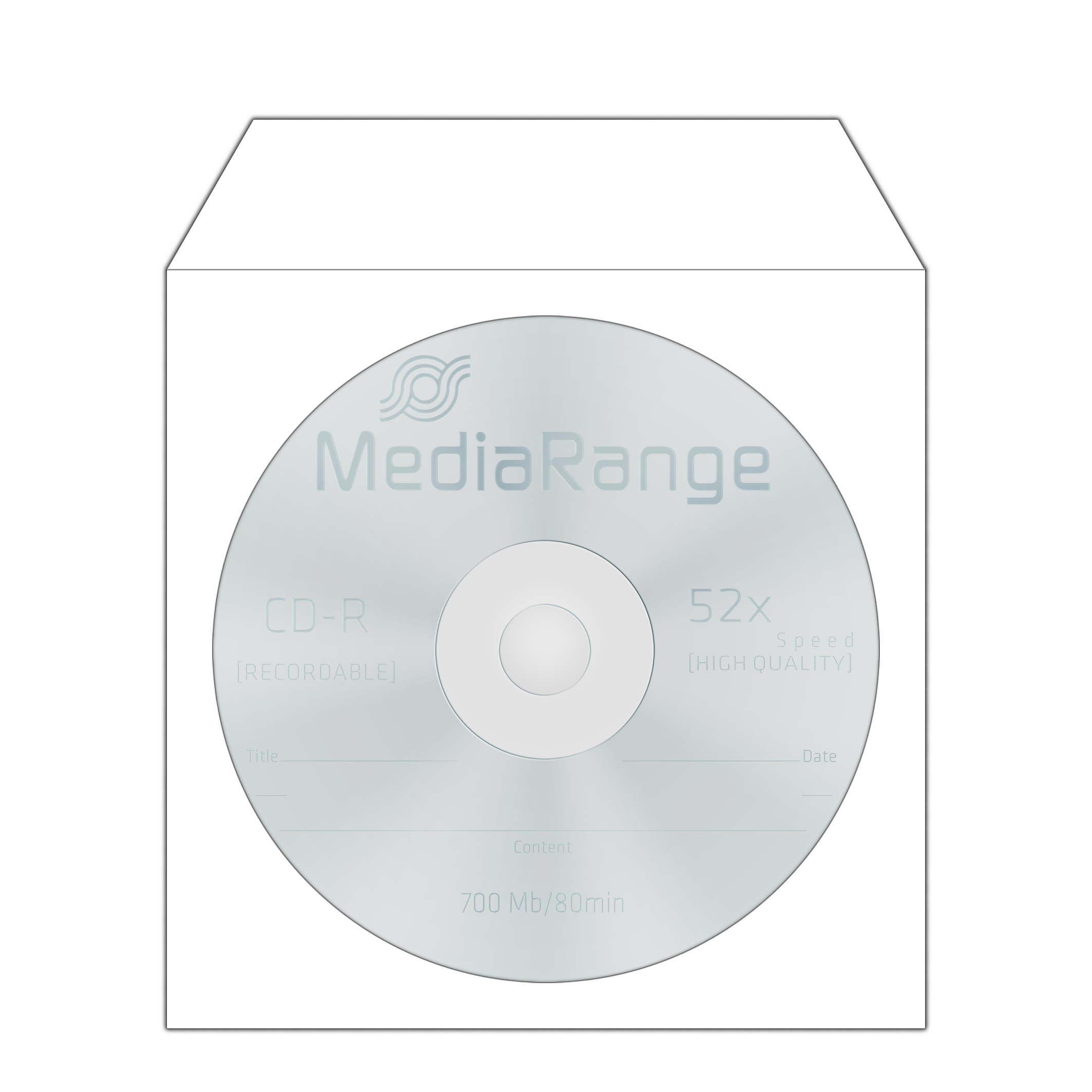 MediaRange 1er CDDVDHüllen Papiertaschen weiß, 50 St