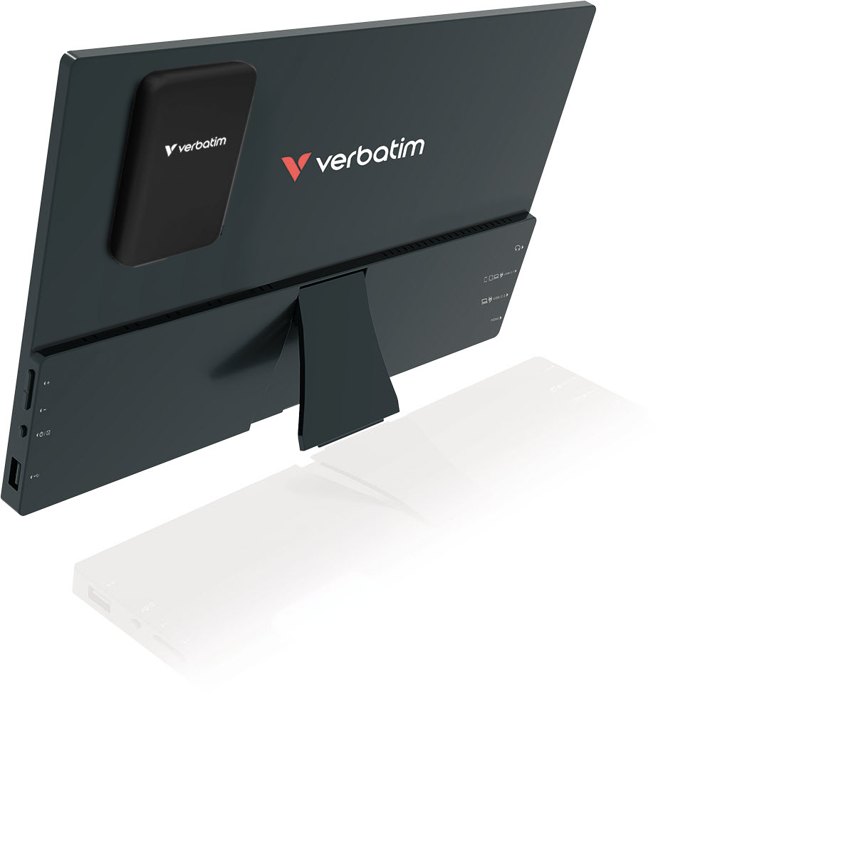 Verbatim Portable 14 FHD Touch Monitor LIGHT with Wireless Power Supply incl Power Bank 5000mAh