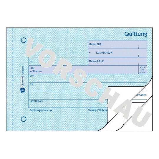 AVERY Zweckform Quittung, MwSt. separat ausgewiesen Formularbuch 333 AVERY Zweckform Quittung, MwSt. separat ausgewiesen Formularbuch 333