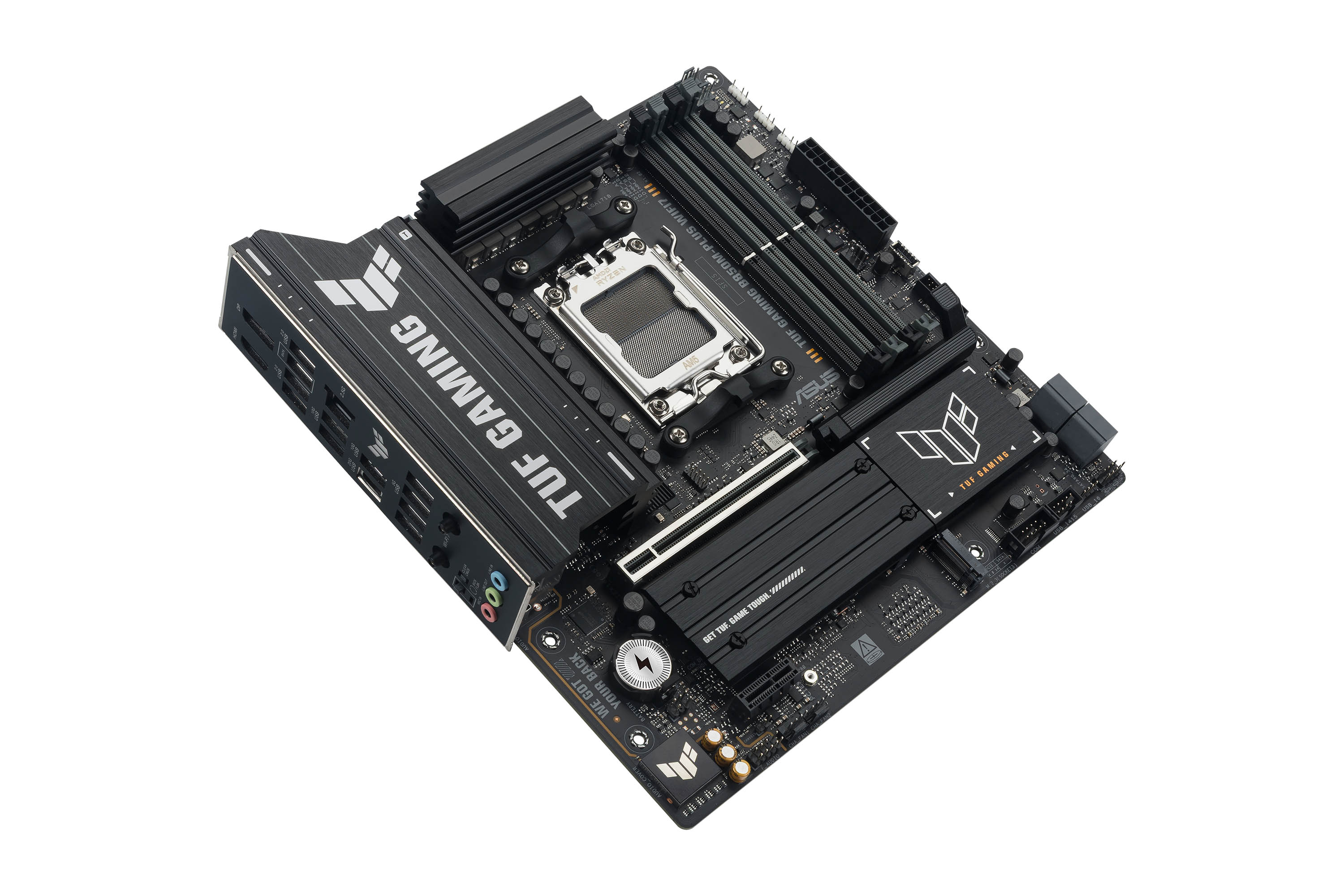 ASUS AMD TUF GAMING B850MPLUS WIFI7 MicroATX motherboard DDR5 PCIe 50 3xM2 1xHDMI 1xDisplayPort