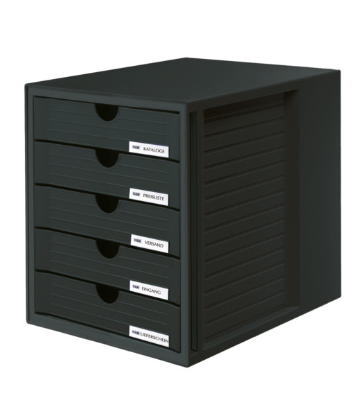 HAN Schubladenbox System-Box schwarz 1450-13, DIN C4 mit 5 Schubladen HAN Schubladenbox System-Box schwarz 1450-13, DIN C4 mit 5 Schubladen