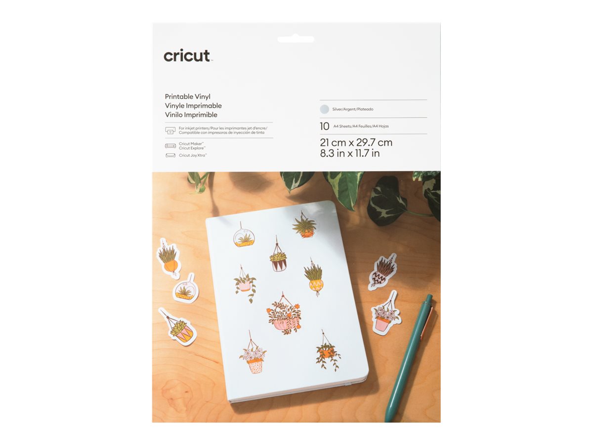 cricut⢠bedruckbare Aufkleberfolie für Schneideplotter silber 21,0 x 29,7 cm, 10 St. cricut⢠bedruckbare Aufkleberfolie für Schneideplotter silber 21,0 x 29,7 cm, 10 St.