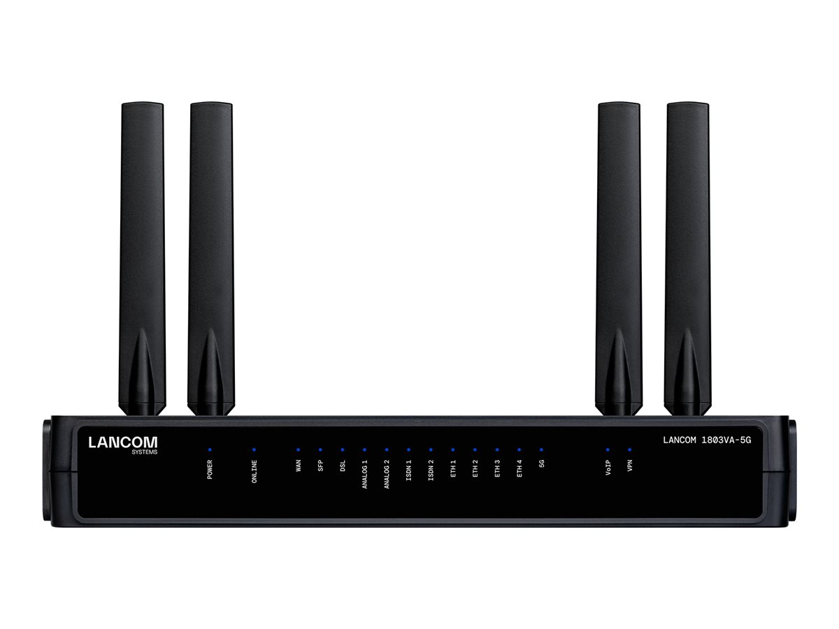 LANCOM 1803VA-5G (EU) SD-WAN VoIP gateway with VDSL2/ADSL2+ modem Annex A/B/J/M LANCOM 1803VA-5G (EU) SD-WAN VoIP gateway with VDSL2/ADSL2+ modem Annex A/B/J/M