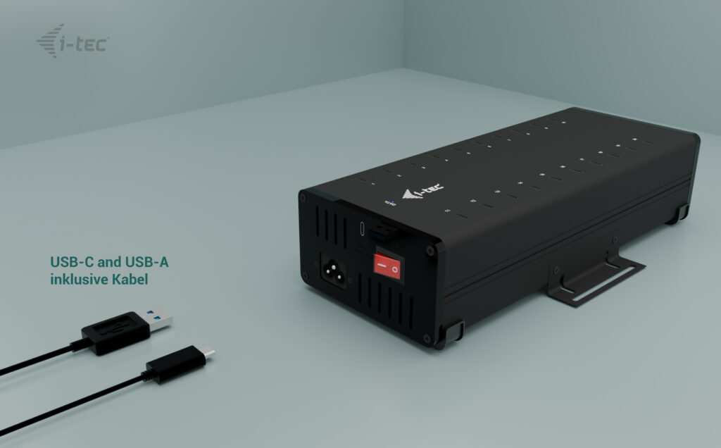 ITEC USBCUSBA Metal ChargingData HUB 15W pro Port 20x USBC integriertes Netzteil 360W