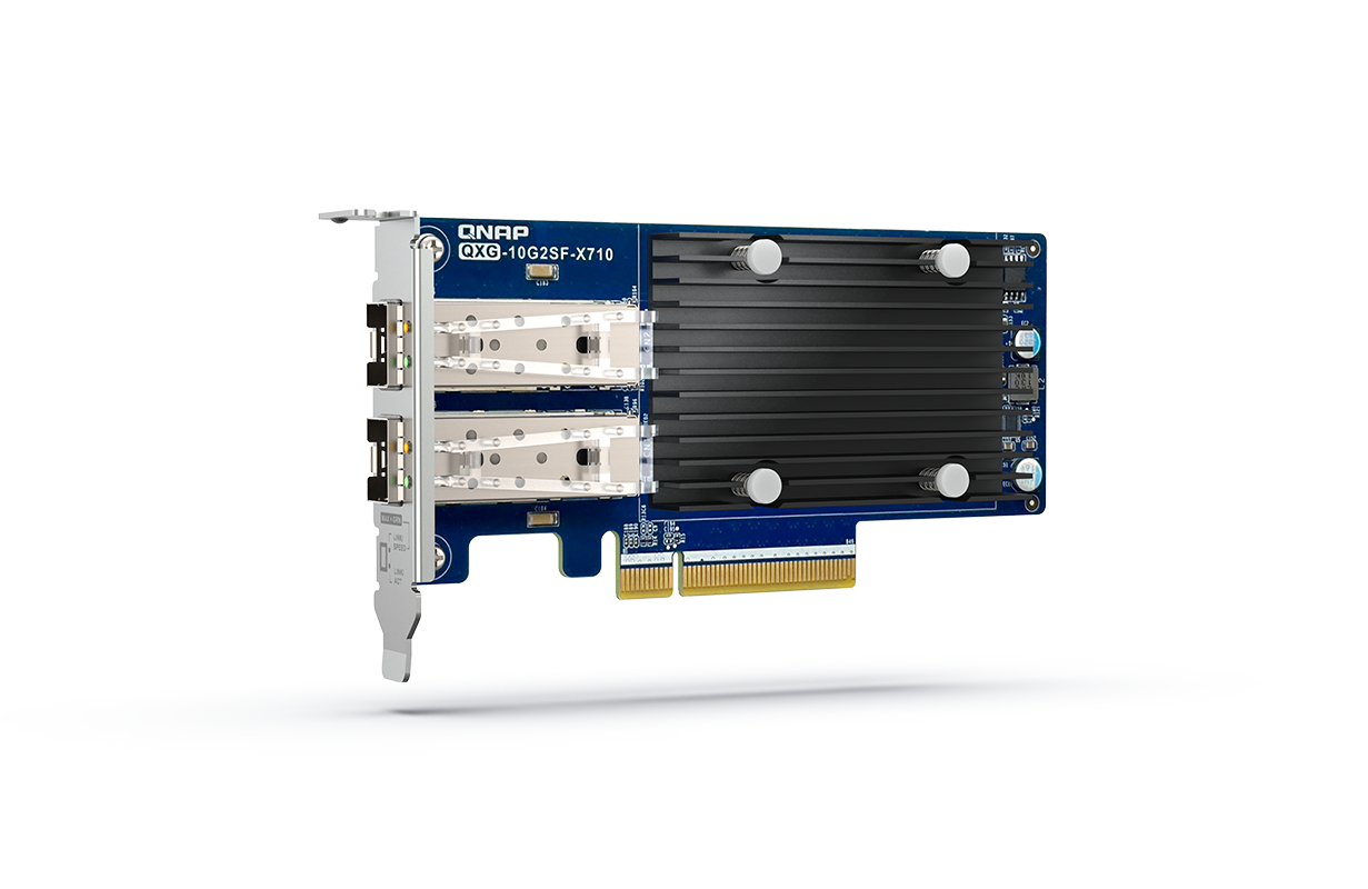 QNAP Dualport SFP 10GbE network expansion card lowprofile form factor PCIe Gen3 x8
