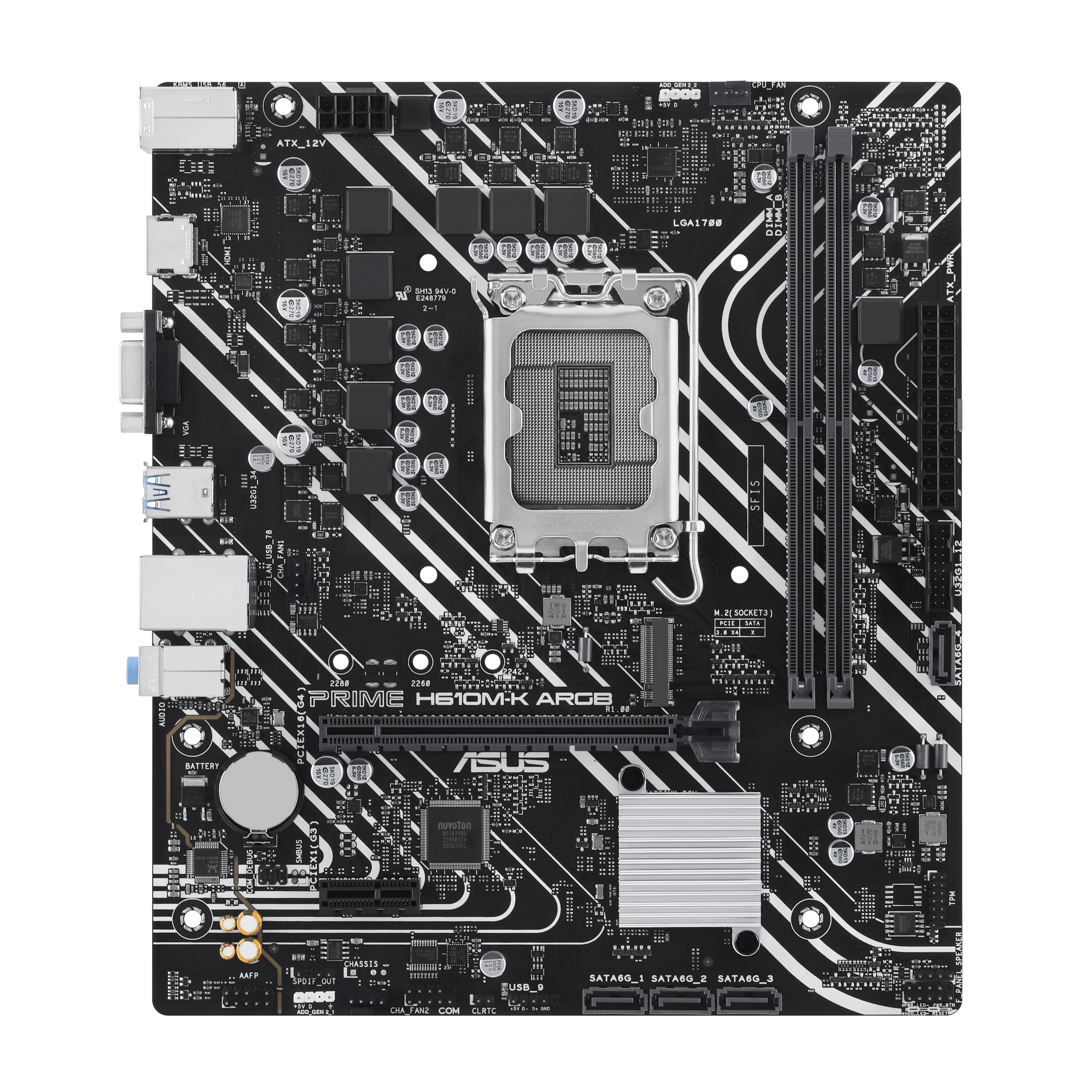 ASUS PRIME H610MK ARGB LGA 1700 2DDR5 microATX 4xSATA MB 1xHDMI 21 1xDSub 1xM2