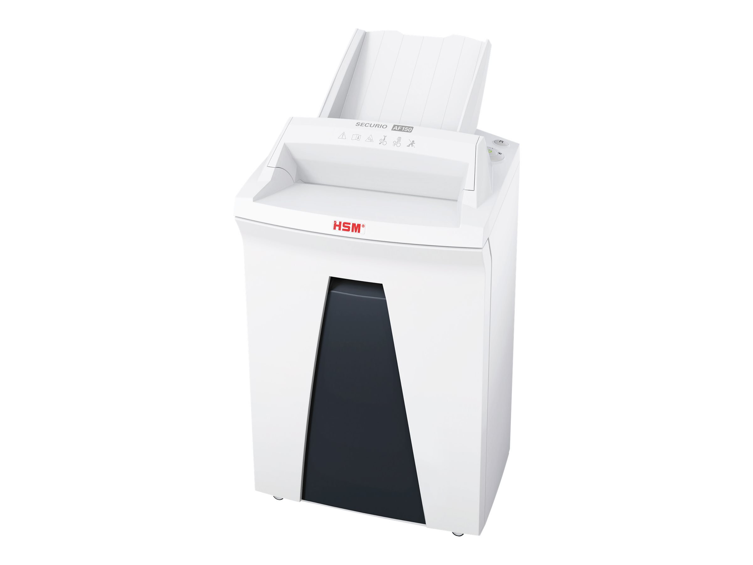 HSM SECURIO AF150 Aktenvernichter mit Partikelschnitt P-4, 4,5 x 30 mm, bis 150 Blatt, weiss HSM SECURIO AF150 Aktenvernichter mit Partikelschnitt P-4, 4,5 x 30 mm, bis 150 Blatt, weiss
