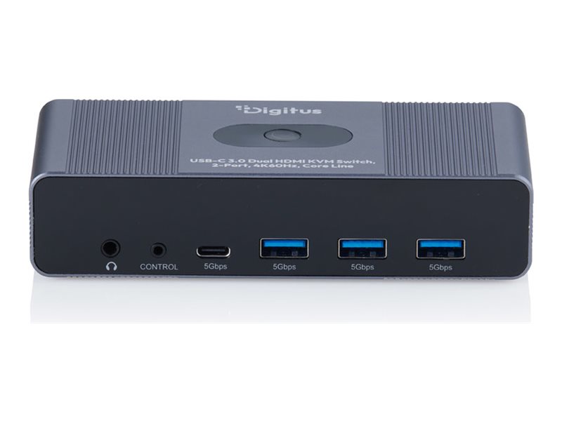Digitus USB-C 3.0 Dual HDMI KVM Switch 2-Port 4K60Hz Core Line