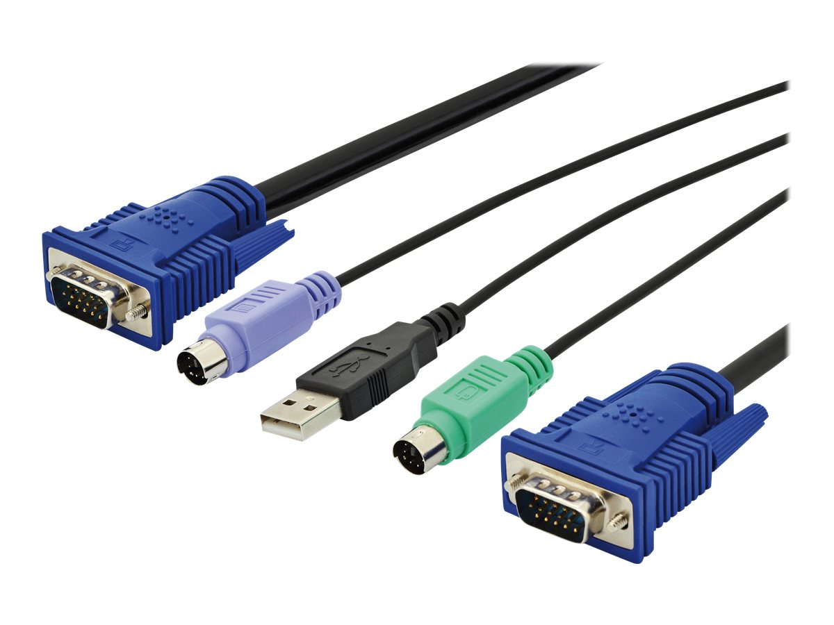 DIGITUS KVM Kabelsatz,VGA,PS2Mouse,PS2Keyboard,USBschwarz