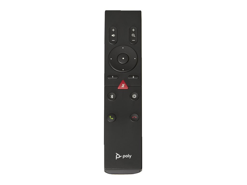 HP Poly Studio R30/Studio USB Bluetooth Remote Control  for use with the Polycom Studio USB and R30. Includes 2 AAA batteries