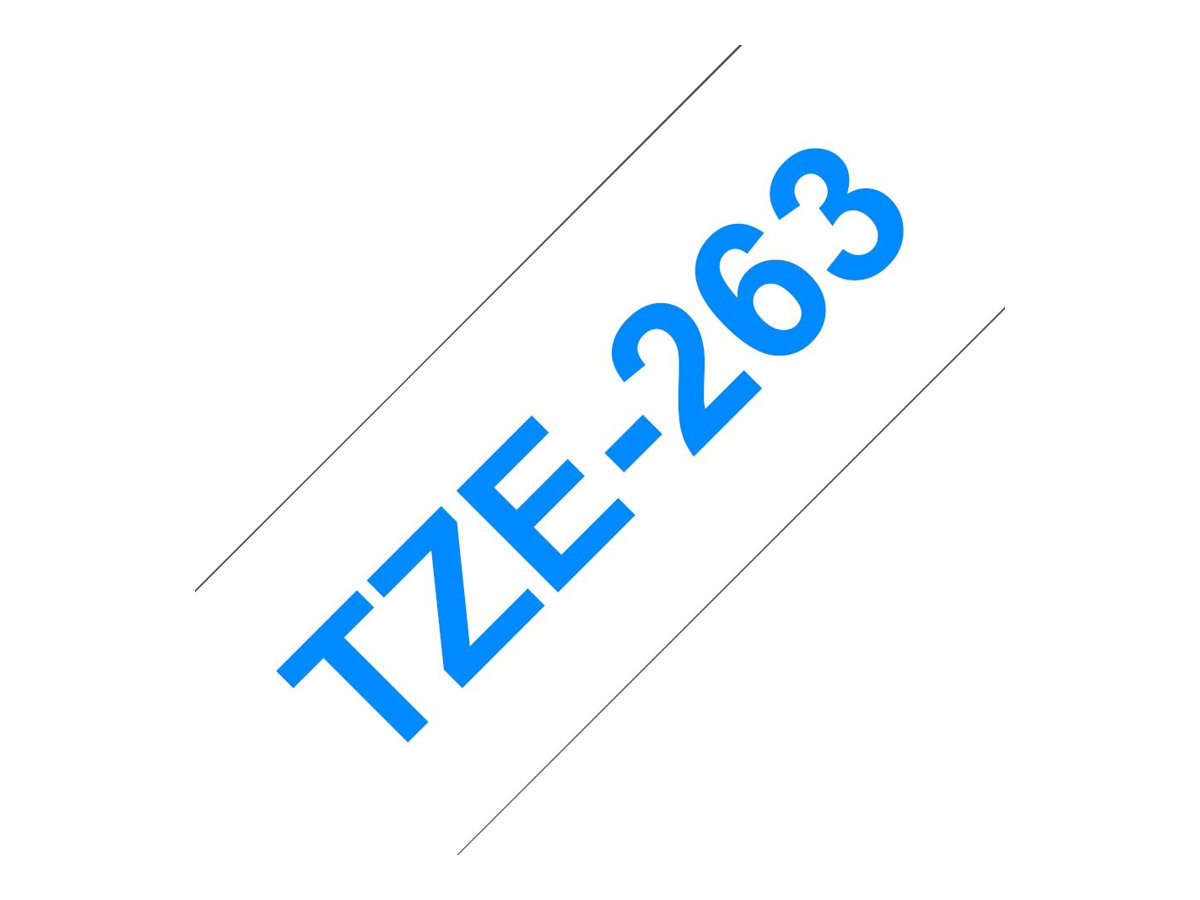 Brother TZe-263 - 36 mm - Blau auf Weiß