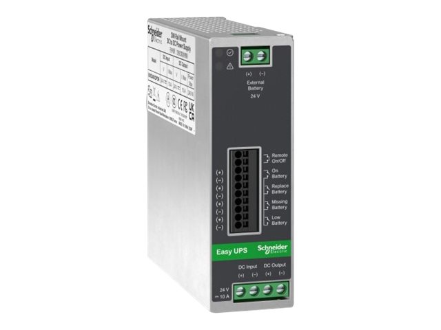 APC Easy UPS UPS DIN rail mountable 10A DC 24V 240Watt no battery output connectors 1metal gray