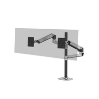 ERGOTRON LX, Dual, Stacking, Arm, Tall, Pole, Black, Accents, Polished