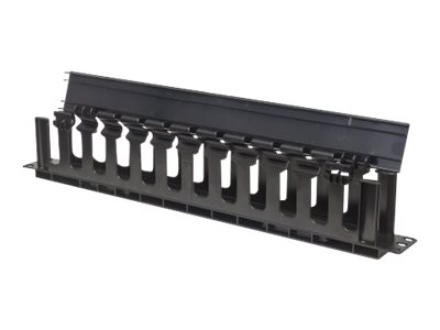 INTELLINET Kabelmanagement fuer 48,3cm 19 Zoll Schraenke 1 HE mit Abdeckungen schwarz