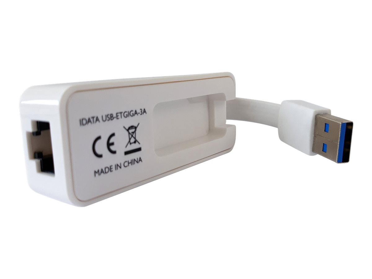 TECHLY USB3.0 RJ45 Adapter Weiss USB Stecker Typ A am Kabel auf RJ45 Netzgeschwindigkeit 10/100/1000 MBit/s