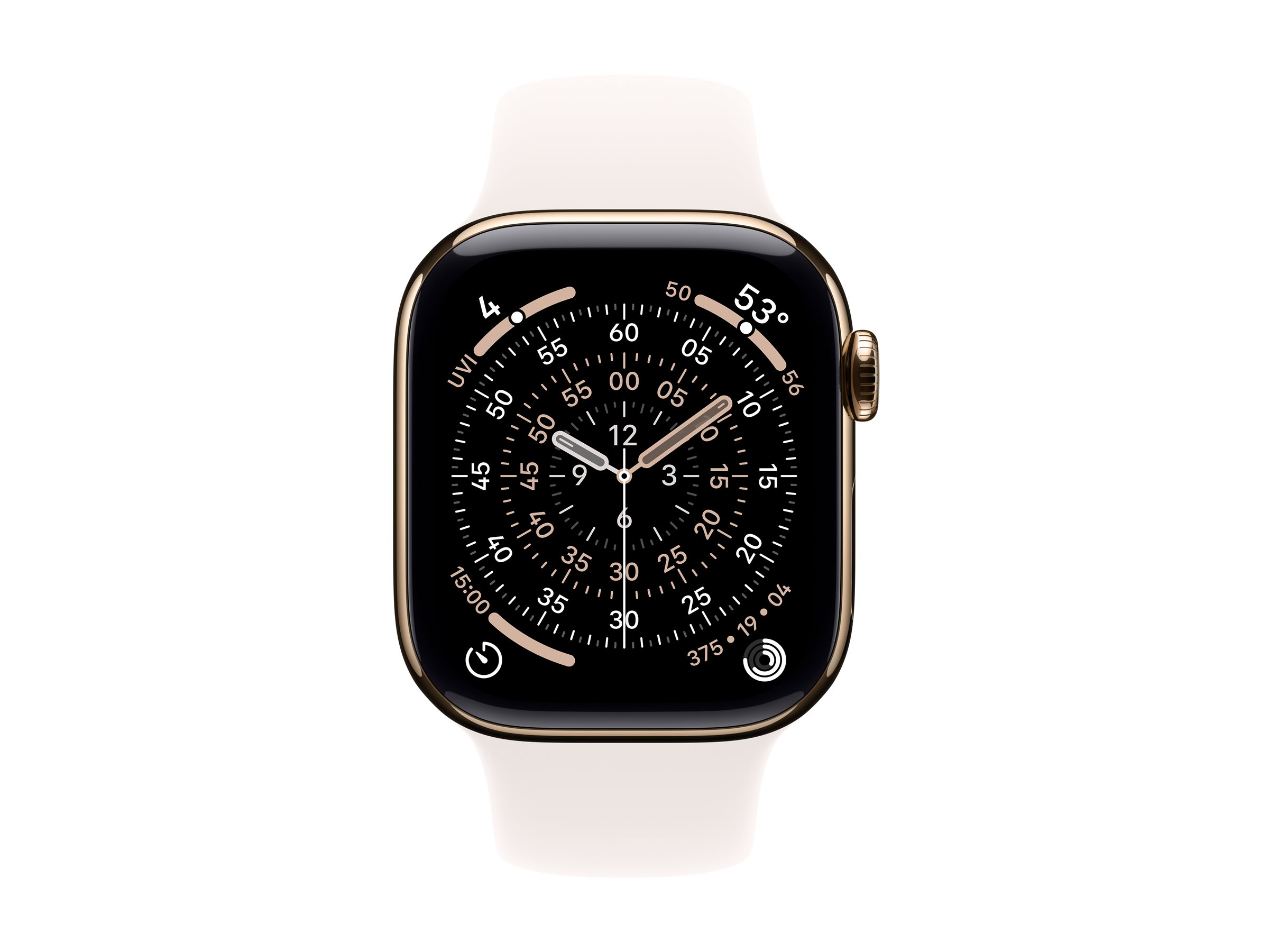 Apple Watch S11 Titan Gold Cellular 42mm Sportarmband blassrosa SM
