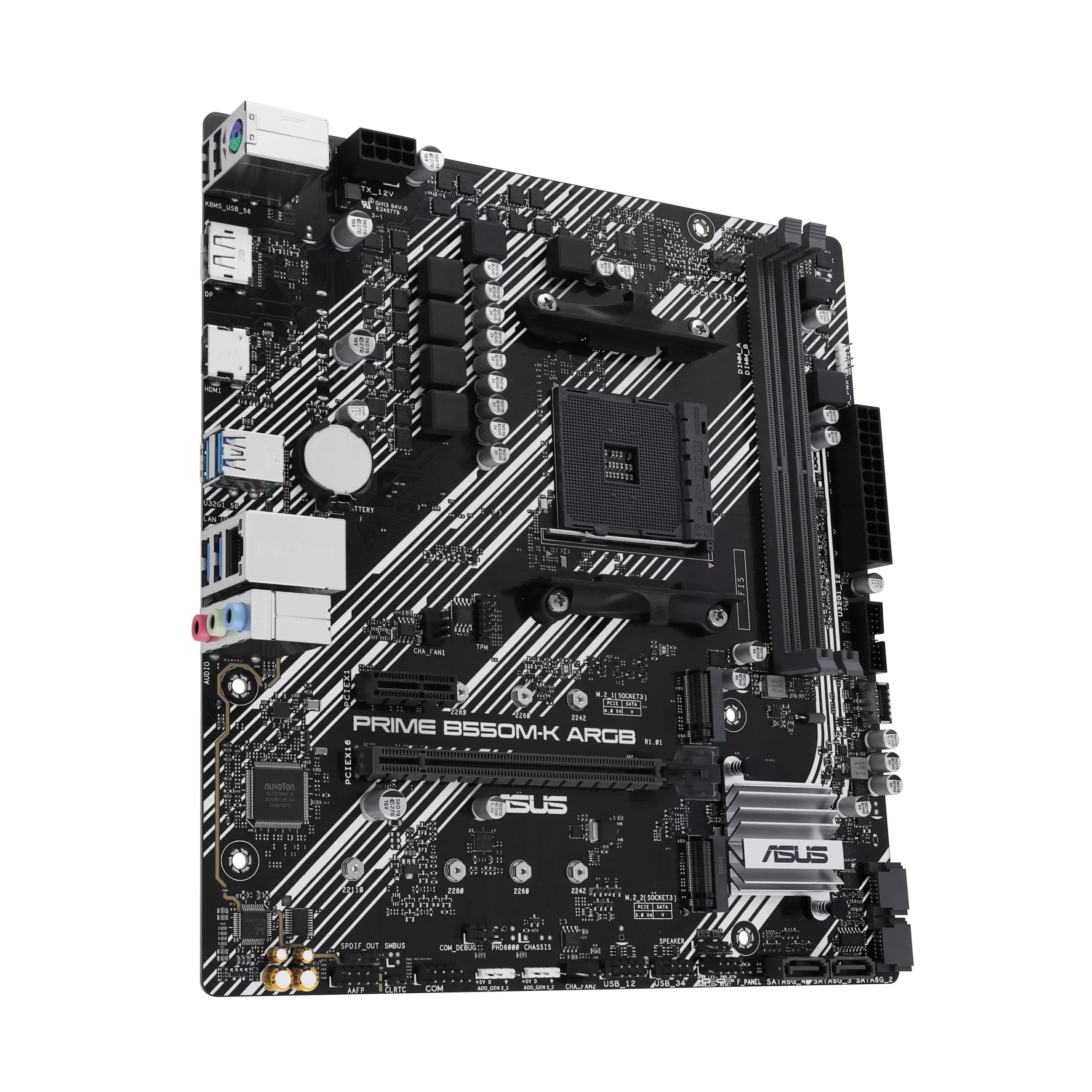 ASUS PRIME B550MK ARGB AM4 2DDR4 microATX 4xSATA MB 1xHDMI 21 1xDP 14 2xM2