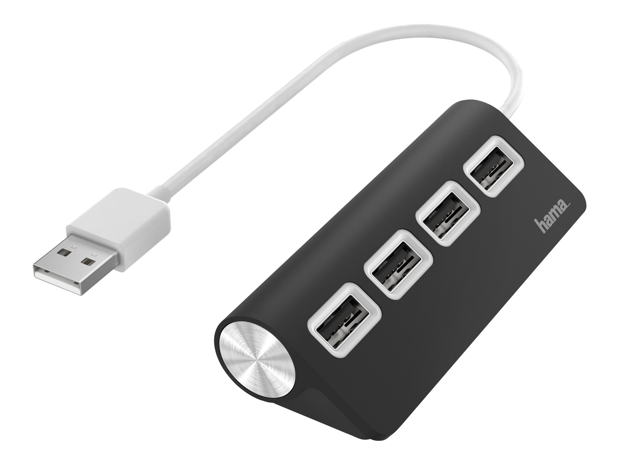 hama USB-Hub 4-fach schwarz