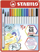 STABILO Pen 68 brush Brush-Pens farbsortiert, 15 St. STABILO Pen 68 brush Brush-Pens farbsortiert, 15 St.
